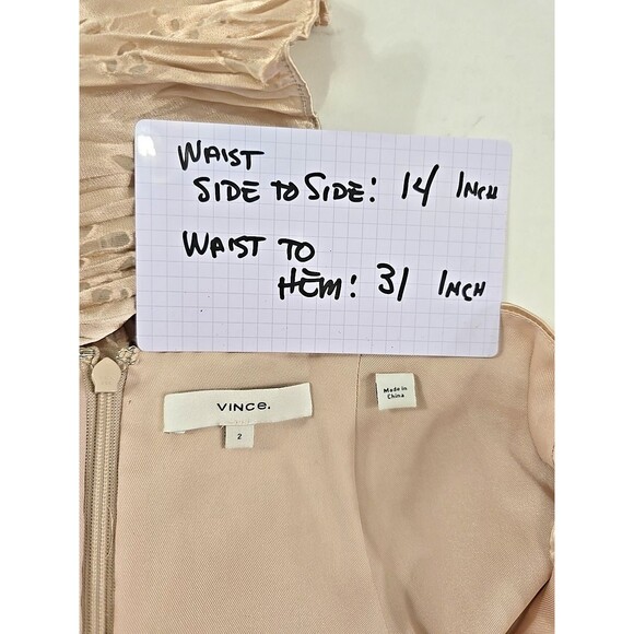 Vince Silk Blend Cream Midi Skirt Womens 2 Sheer Floral Designer Elegant Sheer - Picture 4 of 7